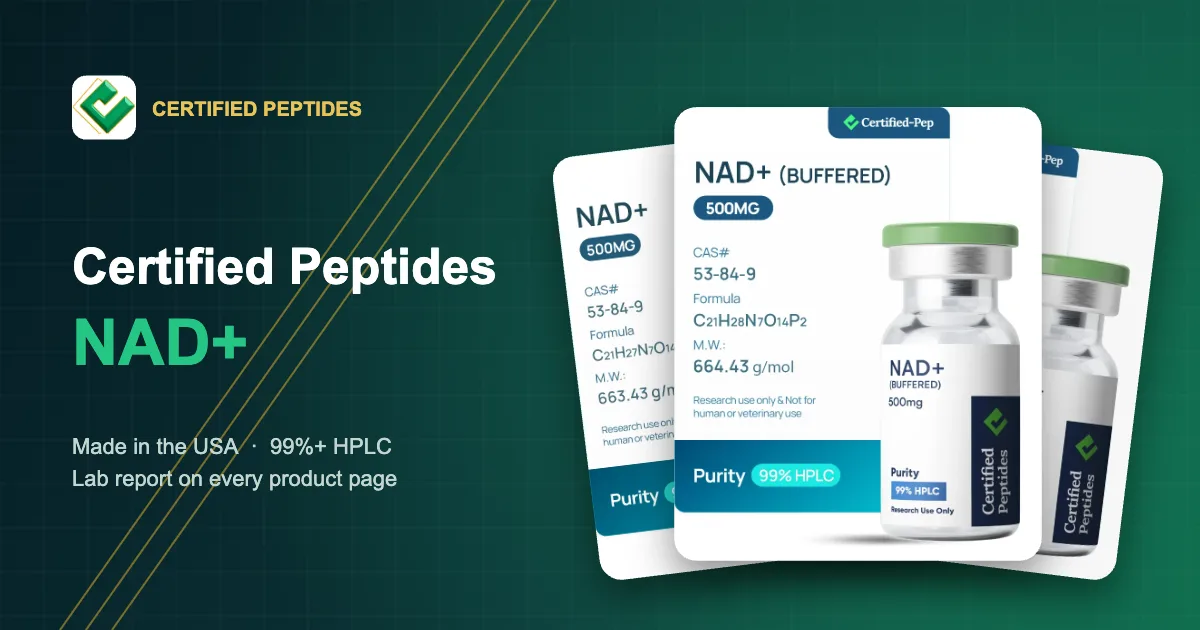 Certified Peptides NAD+ guide from the Certified Peptides blog