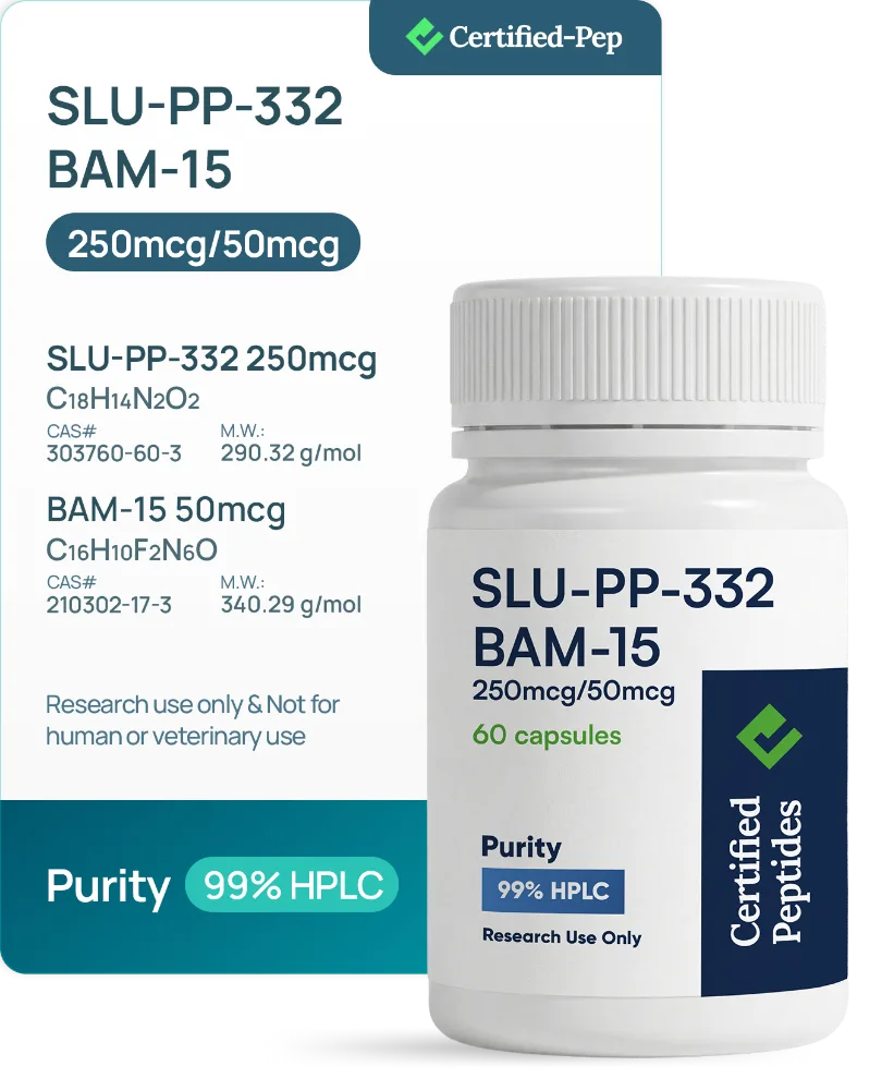 SLU-PP-332 BAM-15 Capsules 250mcg/50mcg (60 Count) 1 SLU-PP-332 BAM-15 capsules from Certified Peptides